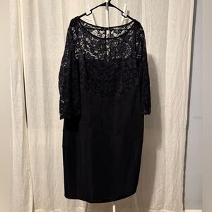 Jessica Howard Black Lace Long Sleeve Dress